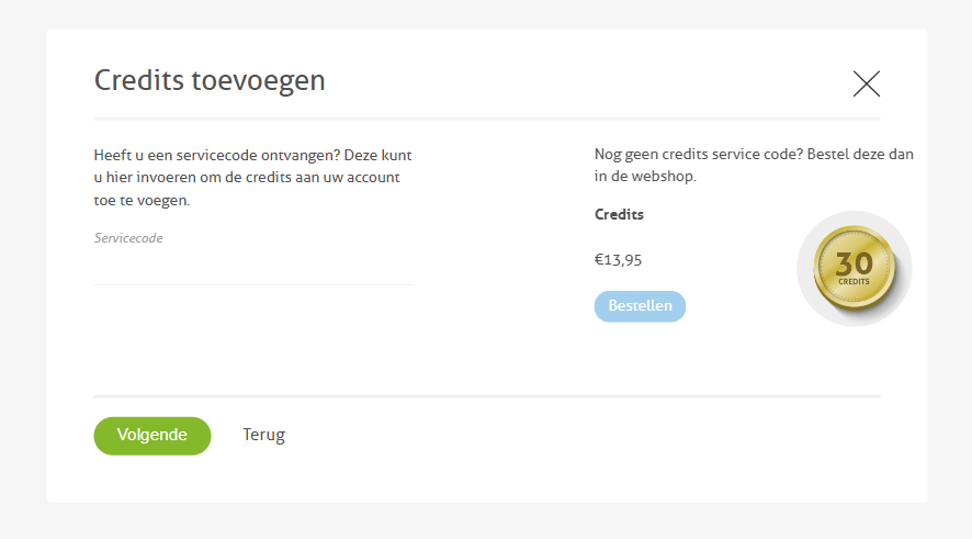 credits toevoegen