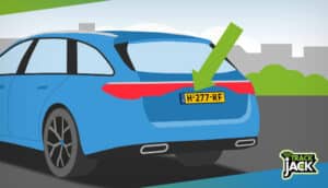 Duplicaatnummer op kentekenplaat ter verduidelijking van het proces