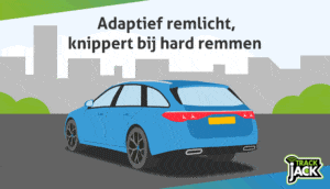 Auto met snel knipperende achterlichten door adaptief remlicht