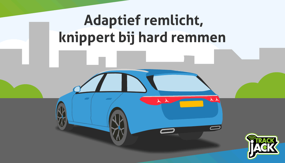 Auto met snel knipperende achterlichten door adaptief remlicht
