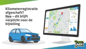Zakelijke auto met dashboard die laat zien dat een kilometerregistratie nodig blijft om bijtelling te voorkomen