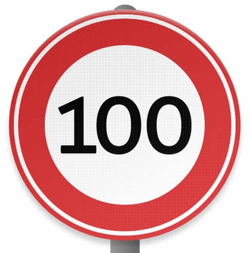 Maximumsnelheid 100km per uur